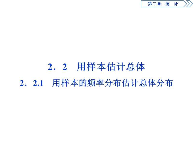 2017高中同步创新课堂数学优化方案（人教a版必修3）课件：第二章2．2　2.2.1用样本的频率分布估计总体分布.ppt_第1页