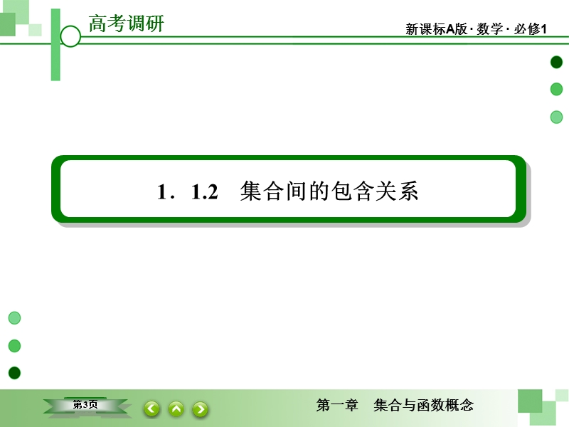 【高考调研】高一数学（人教a版必修一）课件：1-1-2《集合间的包含关系》 .ppt_第3页