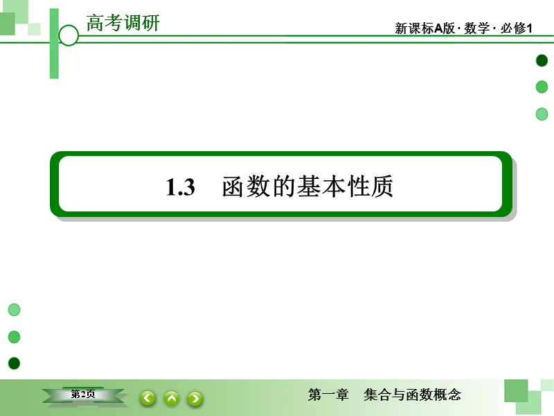 【高考调研】高一数学（人教a版必修一）课件：1-3-1-1《单调性与最大（小）值》（第1课时） .ppt_第2页