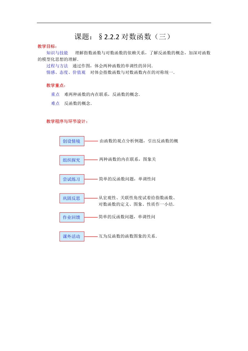 高一数学人教a版必修一精品教案：2.2.2对数函数（3）.doc_第1页