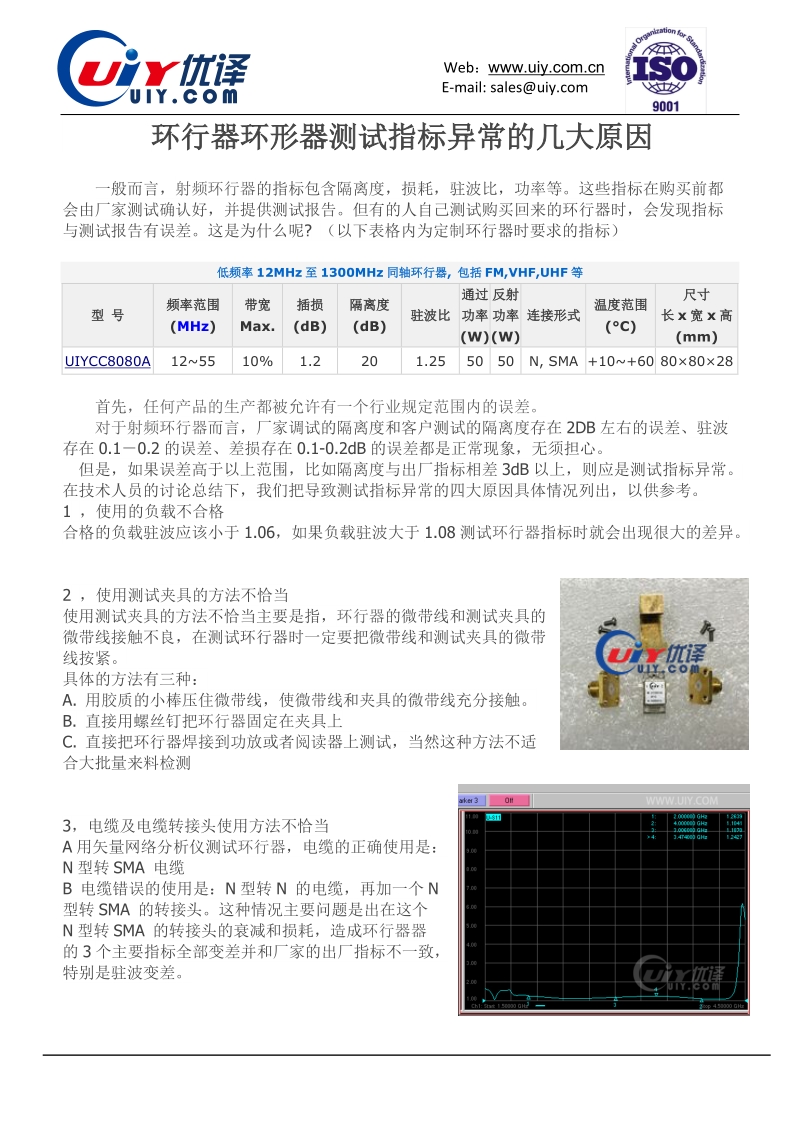 环行器环形器测试指标异常的几大原因.doc_第1页