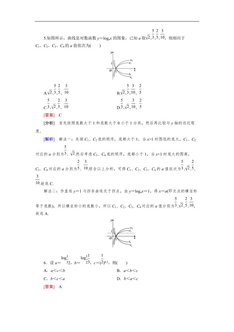 【2016成才之路】（人教a版）数学必修1同步测试：第二章 基本初等函数（i）2.2 第2课时 word版含答案.doc_第2页