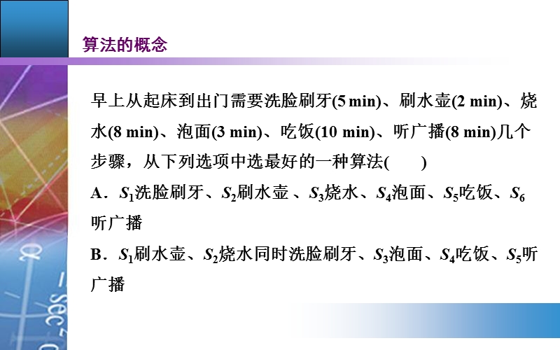 【金版学案】2015-2016高中数学人教a版必修3课件：1. 1.1《算法的概念》.ppt_第3页