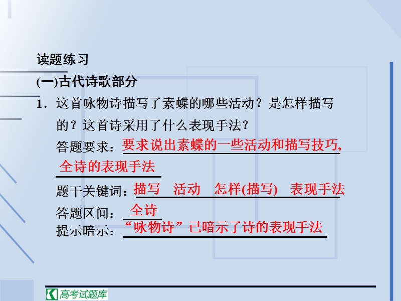 高中二轮复习语文配套课件第二部分第三章专题一考前读题训练.ppt_第3页