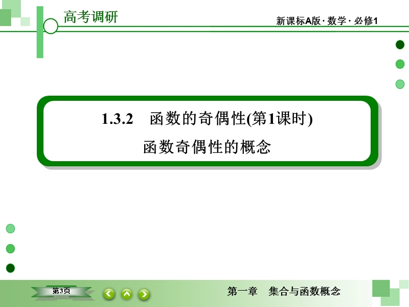 【高考调研】高中数学人教a版必修一配套课件：1-3-2-1 函数的奇偶性(第1课时)函数奇偶性的概念.ppt_第3页