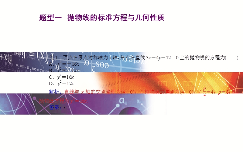 【金版学案】15-16学年高中数学人教a版选修1-1课件：2.3.2 抛物线的简单几何.ppt_第3页