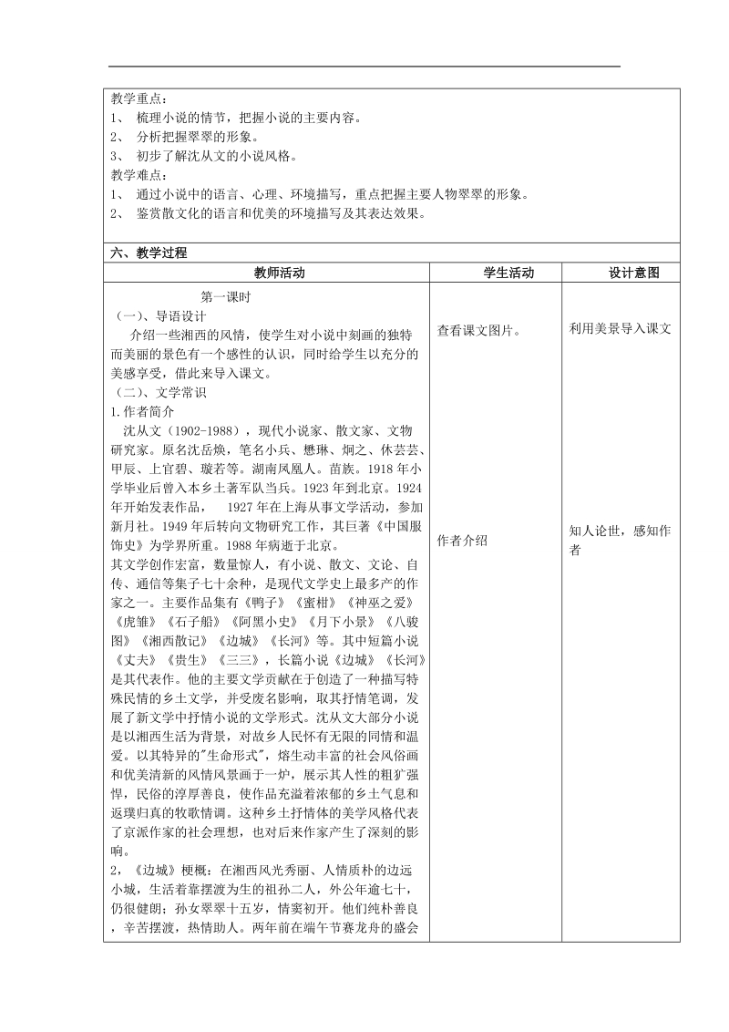 云南省景洪市第四中学高考语文一轮复习《边城》教案.doc_第2页