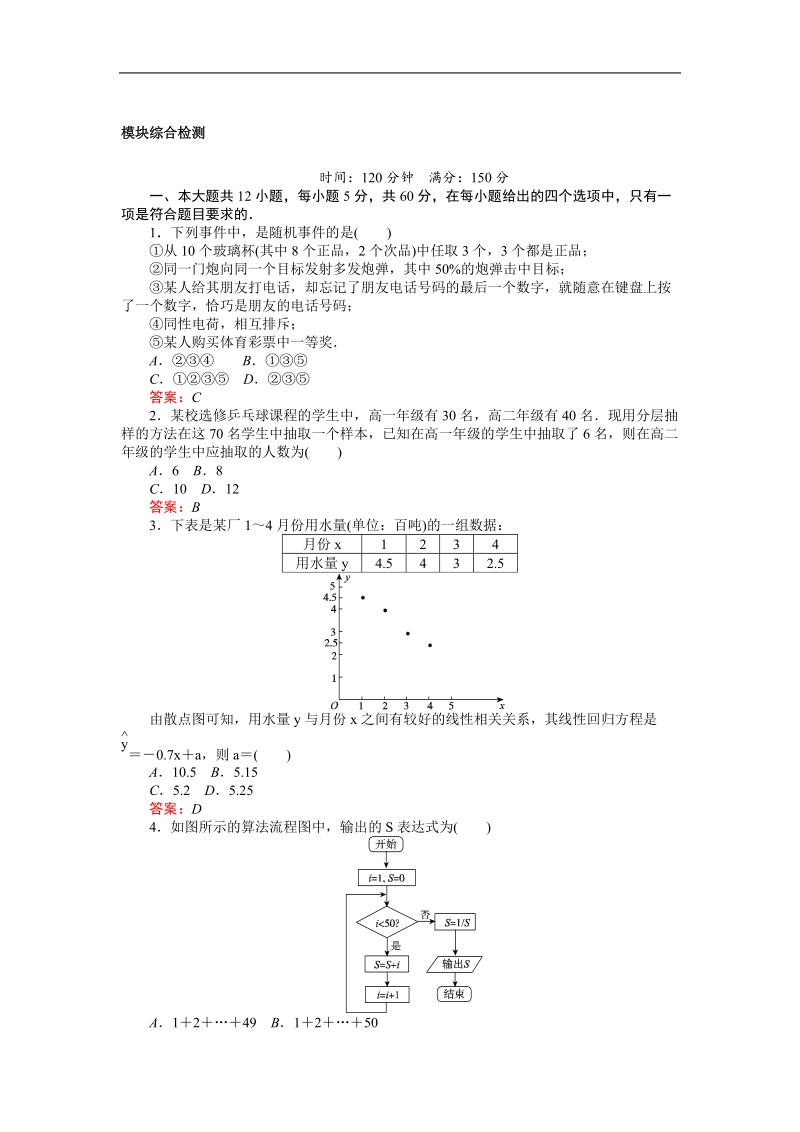 【师说】2015-2016高中数学新课标必修3模块综合检测.doc_第1页