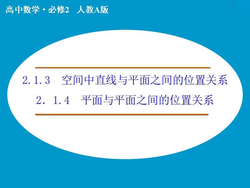 【创新设计】高中数学人教a版必修2课件：2.1.3　空间中直线与平面之间的位置关系2.1.4　平面与平面之间的位置关系.ppt_第1页