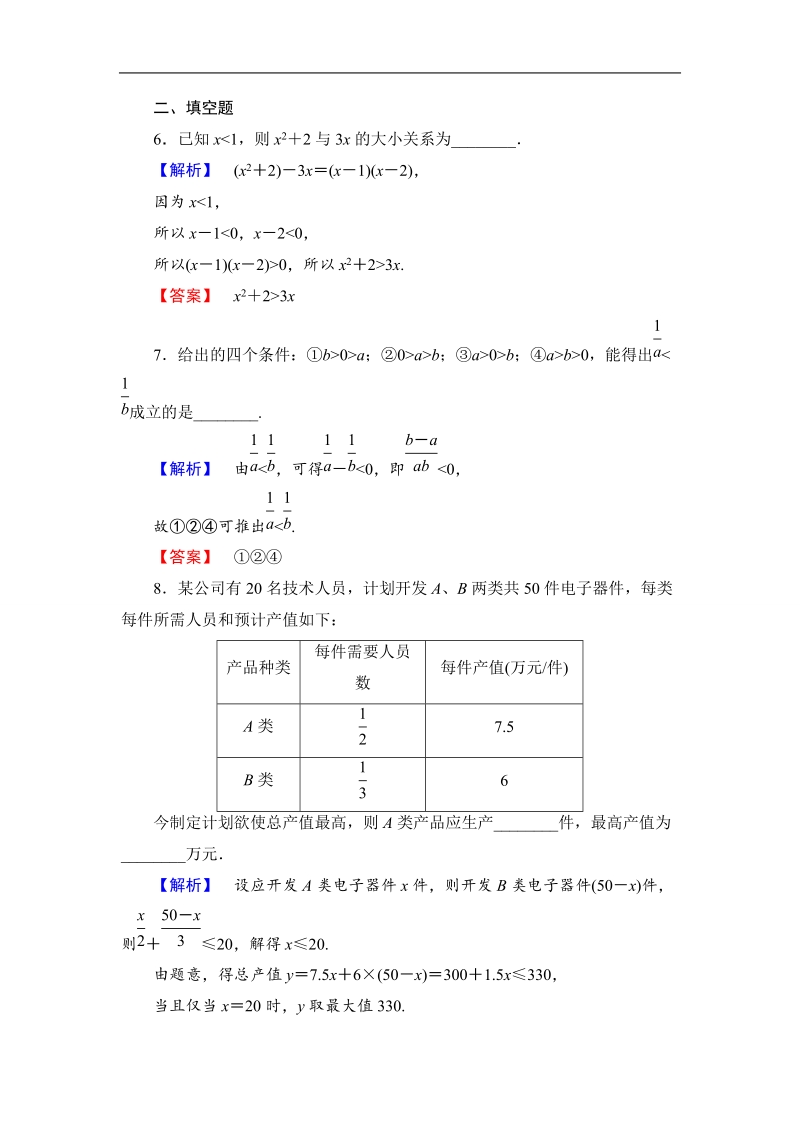 2018版高中数学（人教a版）必修5同步练习题：必修5 第3章 3.1 学业分层测评16.doc_第3页