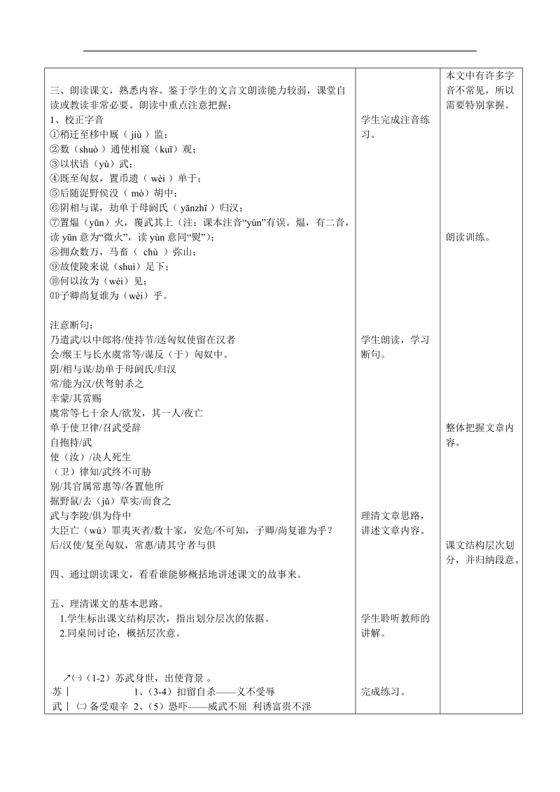 云南省景洪市第四中学高考语文一轮复习 苏武传教案.doc_第3页