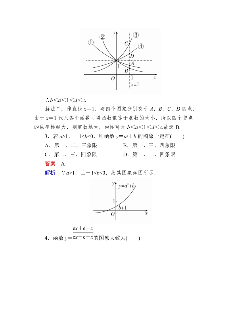 【金版教程】2016人教a版高中数学必修一练习：19指数函数的图象问题.doc_第2页