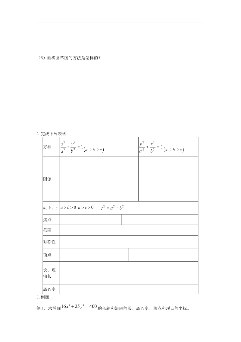 山东临清高中数学全套教学案选修1-1：2.1.2《椭圆的简单几何性质》.doc_第3页