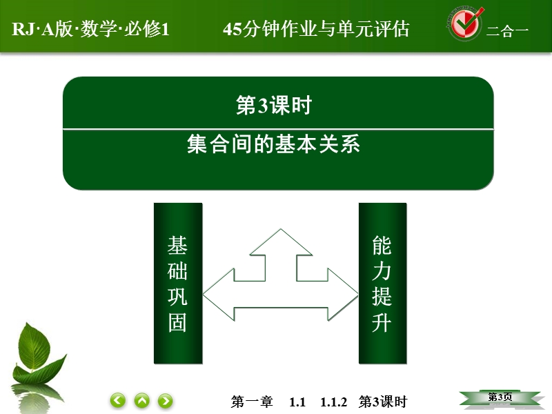 【无忧考】2016人教a版高中数学必修一课件：3集合间的基本关系.ppt_第3页