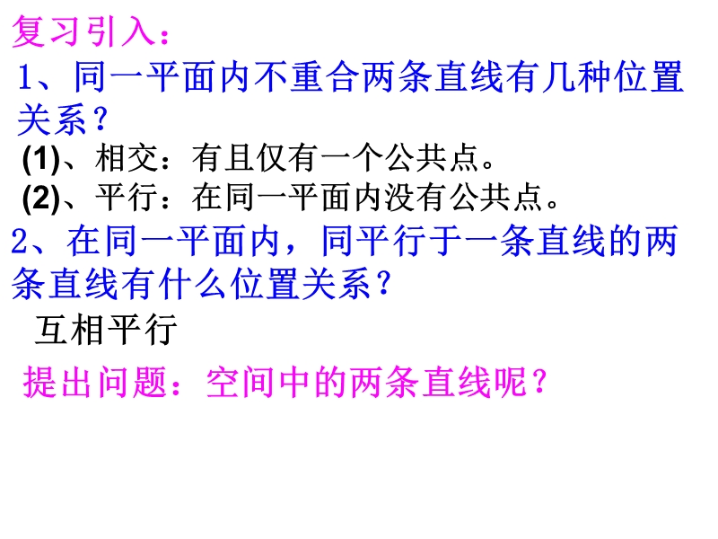 【教师参考】高中数学必修2人教a版同课异构课件：2.1.2《空间中直线与直线之间的位置关系》课件1.ppt_第2页