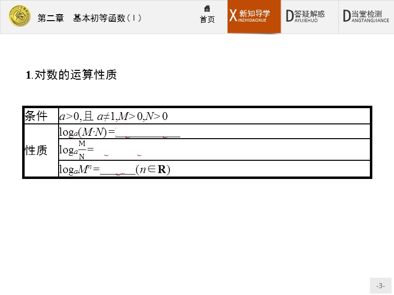 2017年全优指导高中数学人教a版必修1课件：2.2.1.2 对数的运算 .ppt_第3页