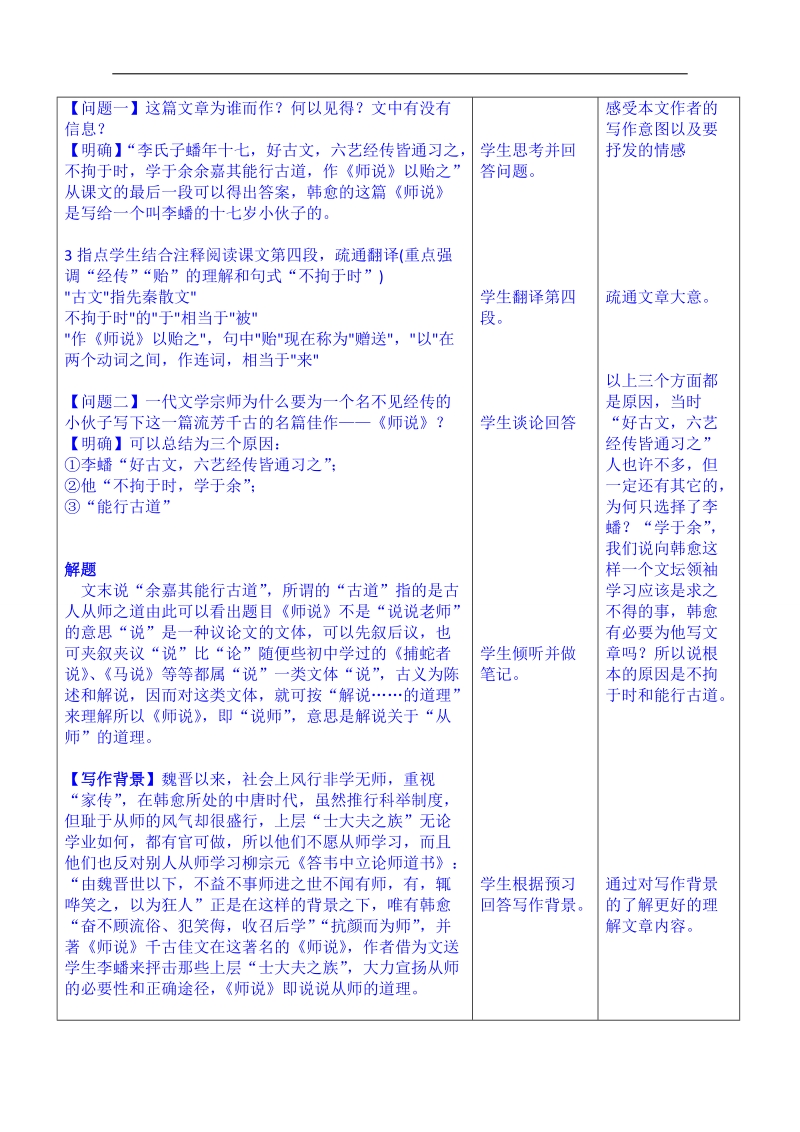 云南省景洪市第四中学高考语文一轮复习教案：师说.doc_第3页