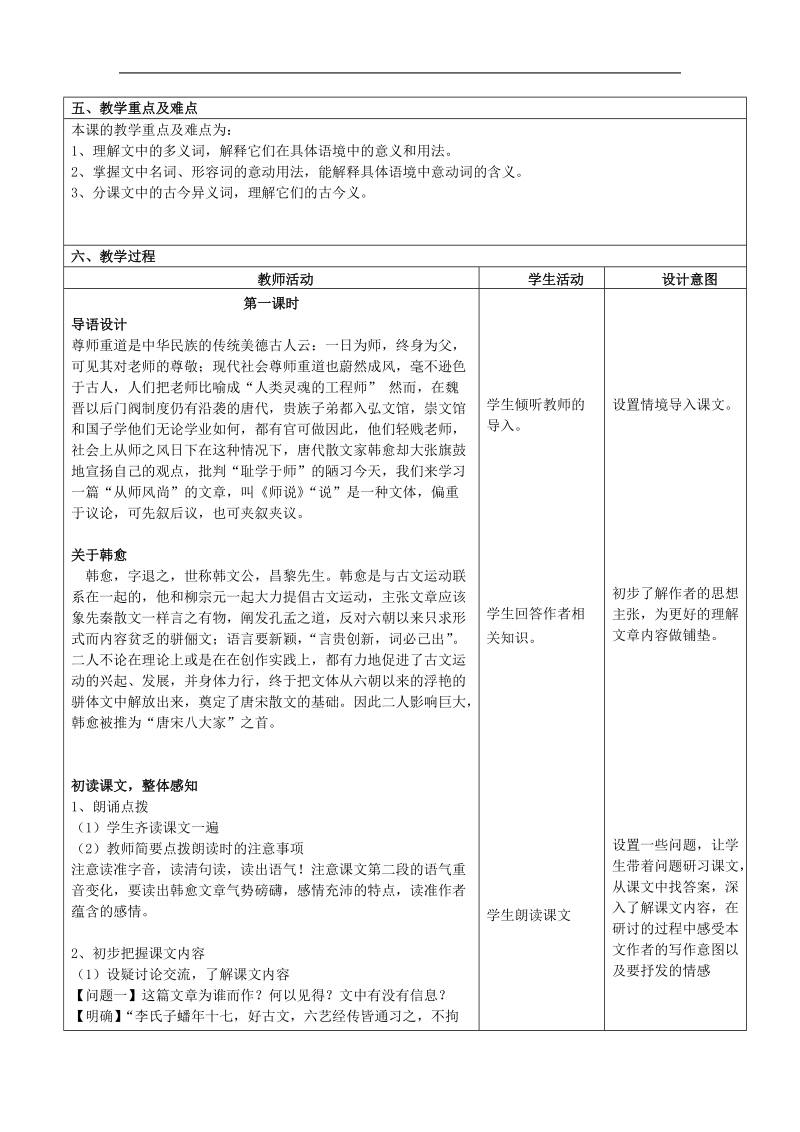 云南省景洪市第四中学高考语文一轮复习 师说教案.doc_第2页