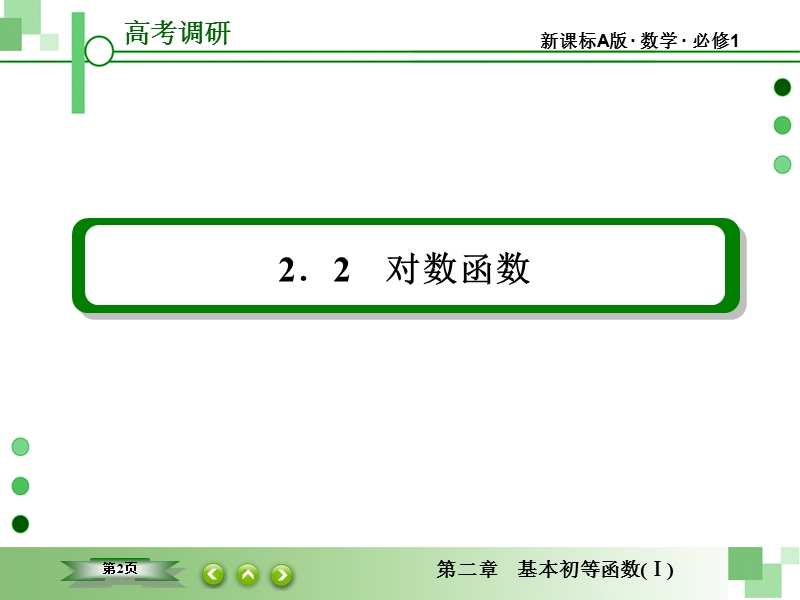 【高考调研】高中数学人教a版必修一配套课件：2-2-2-1 对数函数及其性质(第1课时)对数函数的概念、图像和性质.ppt_第2页