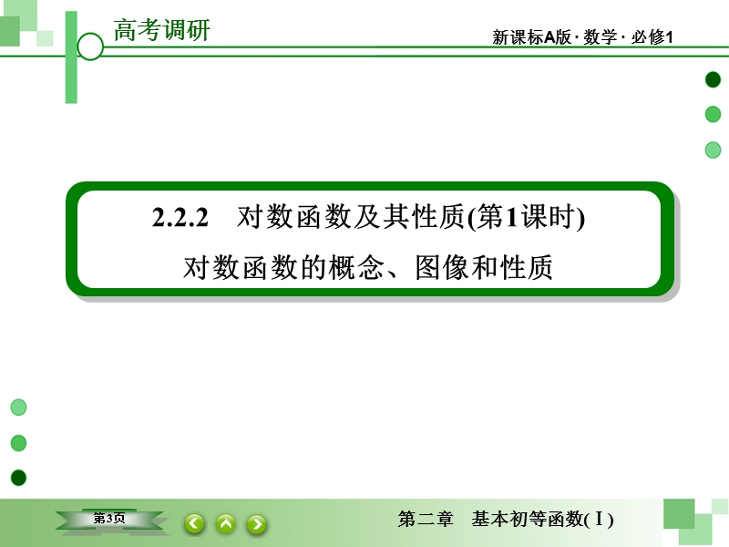 【高考调研】高中数学人教a版必修一配套课件：2-2-2-1 对数函数及其性质(第1课时)对数函数的概念、图像和性质.ppt_第3页