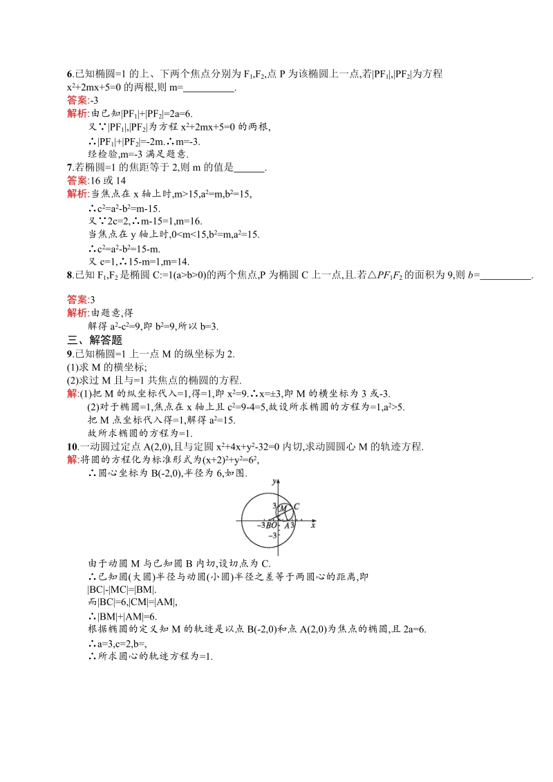 高中数学人教a版选修1-1 第二章 2.1.1 椭圆及其标准方程.doc_第2页