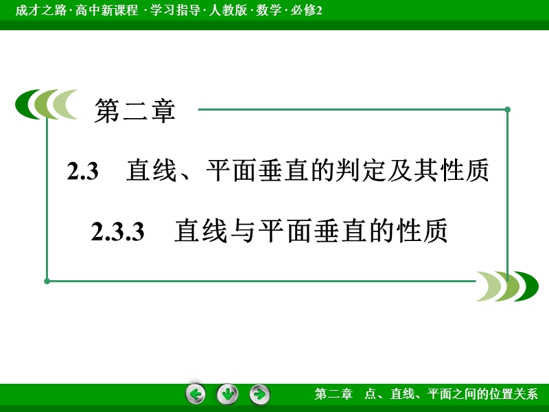 【成才之路】2015-2016高中数学人教a版必修2课件：2.3.3《直线与平面垂直的性质》.ppt_第3页