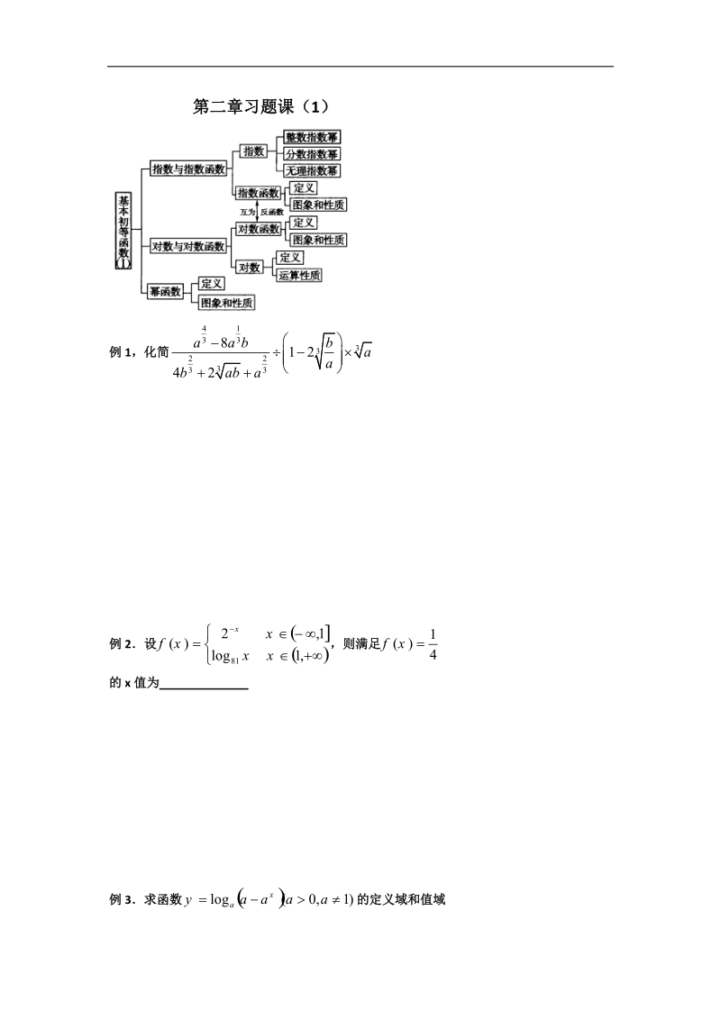 【名校推荐】河北省衡水高一数学人教a版必修一学案：第二章习题课（1）.doc_第1页