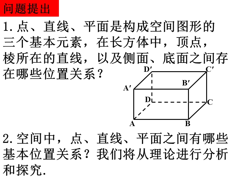 高中数学必修2课件：2.1空间点，直线，平面之间的位置关系 (共21张ppt).ppt_第2页