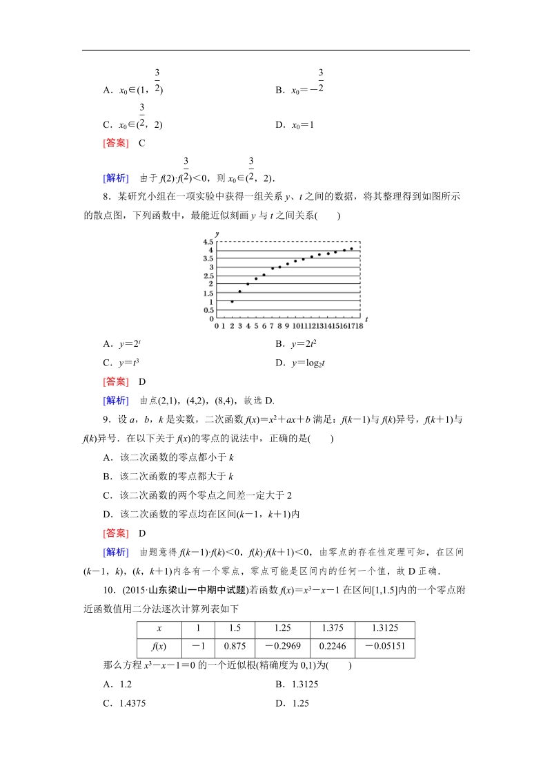 【2016成才之路】（人教a版）数学必修1同步测试：综合素能检测3 word版含答案.doc_第3页