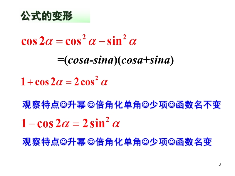 【世纪金榜】2016人教版高中数学必修四课件：3.2 简单的三角恒等变换（1） 教学能手示范课.ppt_第3页