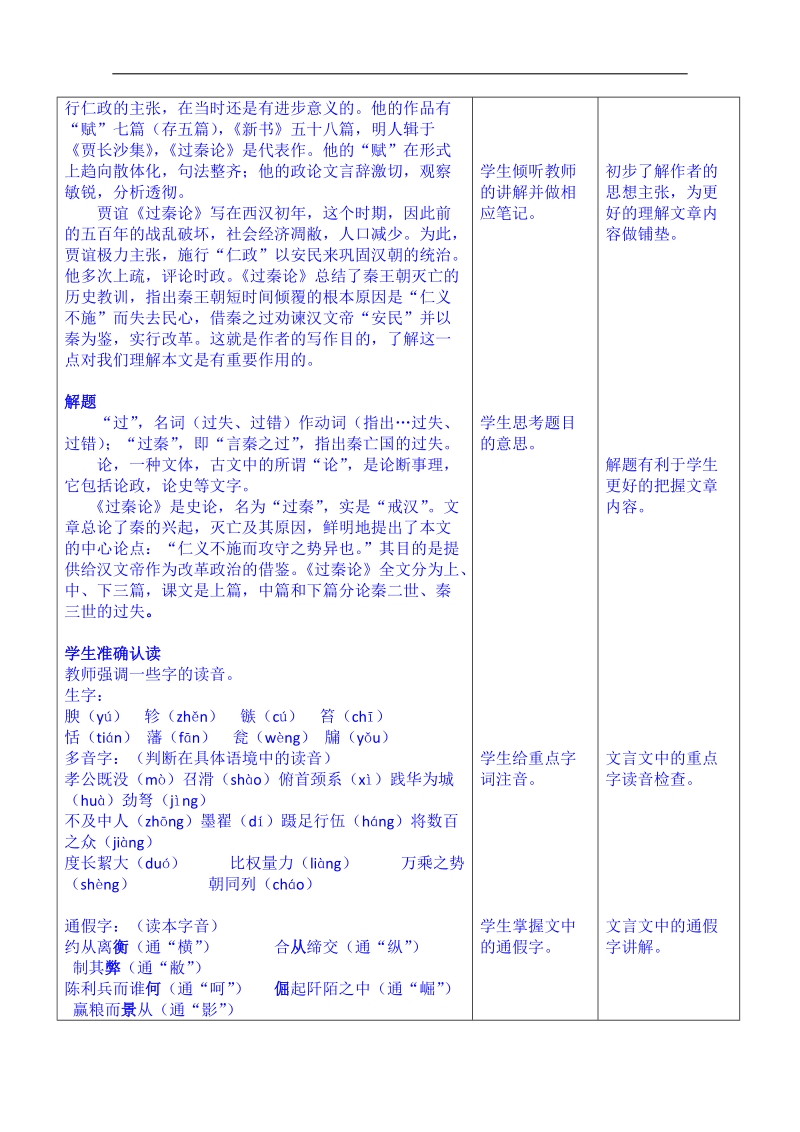 云南省景洪市第四中学高考语文一轮复习教案：过秦论.doc_第3页