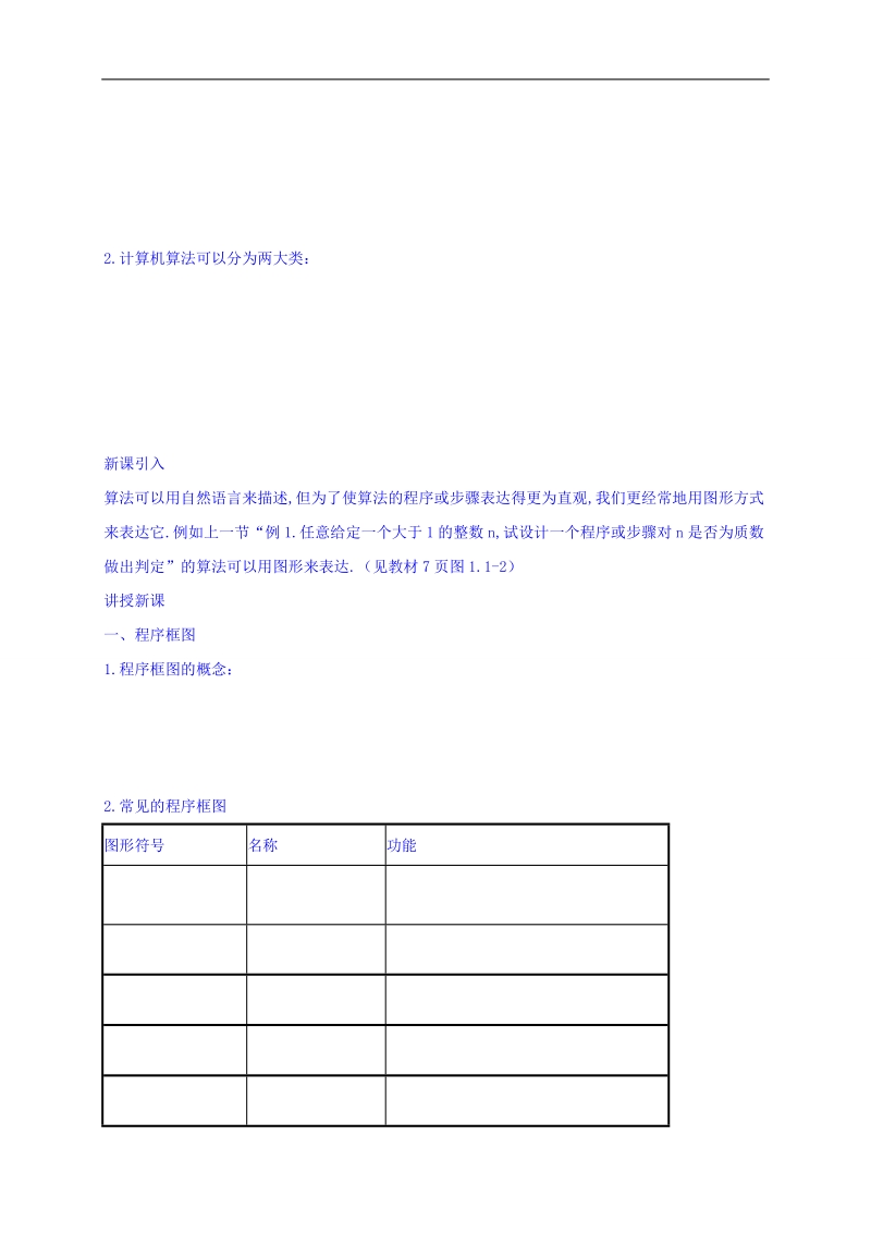 黑龙江省伊春市高中数学人教a版必修3导学案：1.1.2程序框图与算法的基本逻辑结构 word版.doc_第2页