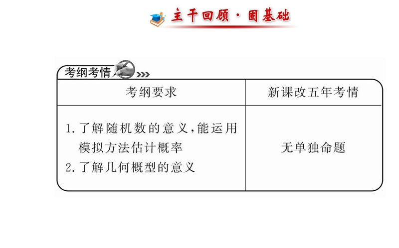 【全程复习方略】高中人教a版数学文（广东用）配套课件：10.3几何概型.ppt_第2页