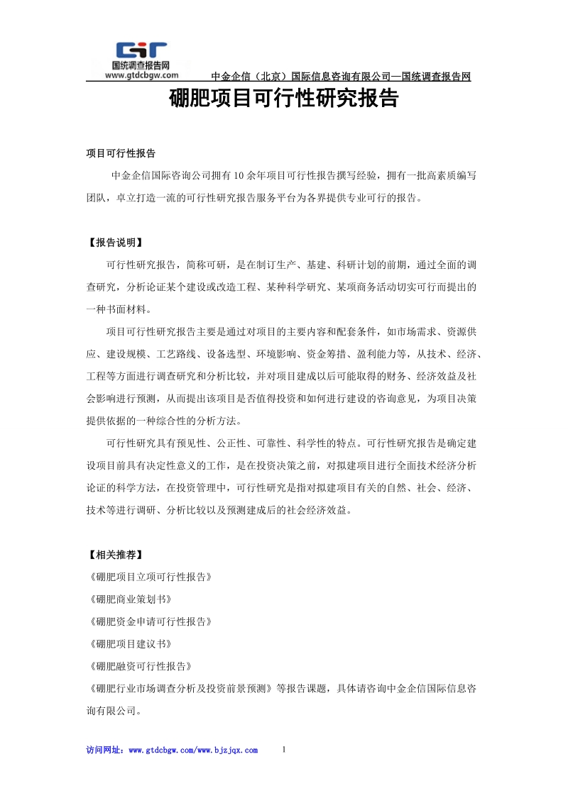 硼肥项目可行性研究报告.doc_第1页