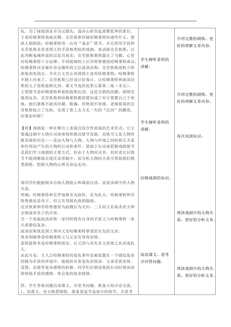 云南省景洪市第四中学高考语文一轮复习 哈姆莱特教案.doc_第3页