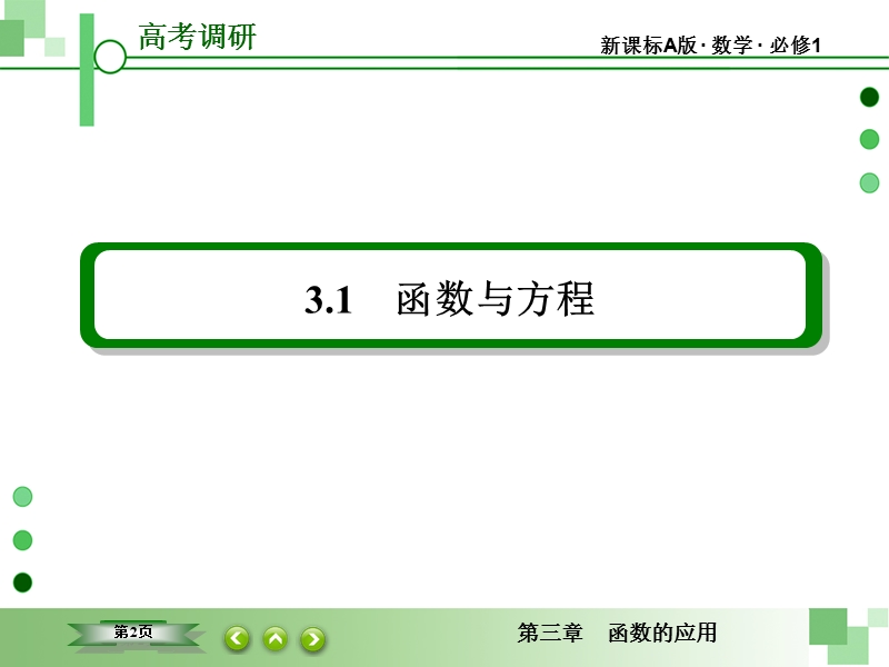 【高考调研】高中数学人教a版必修一配套课件：3-1-1 方程的根与函数的零点.ppt_第2页