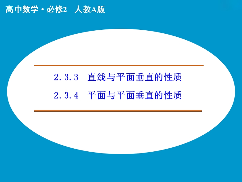 【创新设计】高中数学人教a版必修2课件：2.3.3　直线与平面垂直的性质2.3.4　平面与平面垂直的性质.ppt_第1页