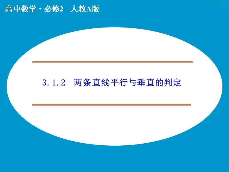 【创新设计】高中数学人教a版必修2课件：3.1.2　两条直线平行与垂直的判定.ppt_第1页