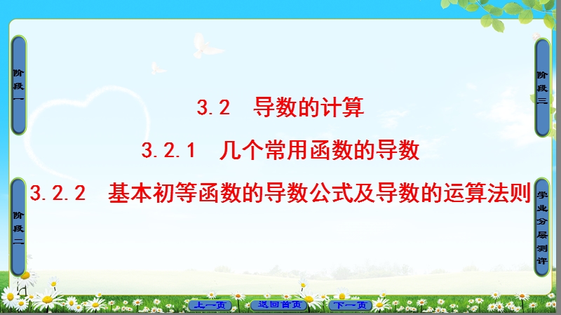 2018版高中数学（人教a版）选修1-1同步课件：第3章 3.2.1　几个常用函数的导数 3.2.2　基本初等函数的导数公式及导数的运算法则.ppt_第1页