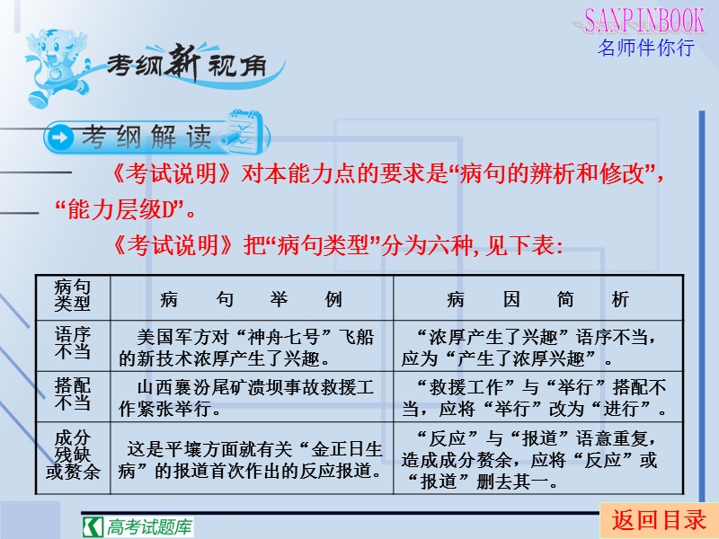 高中高考语文二轮复习课件：五 辨析并修改病句.ppt_第3页