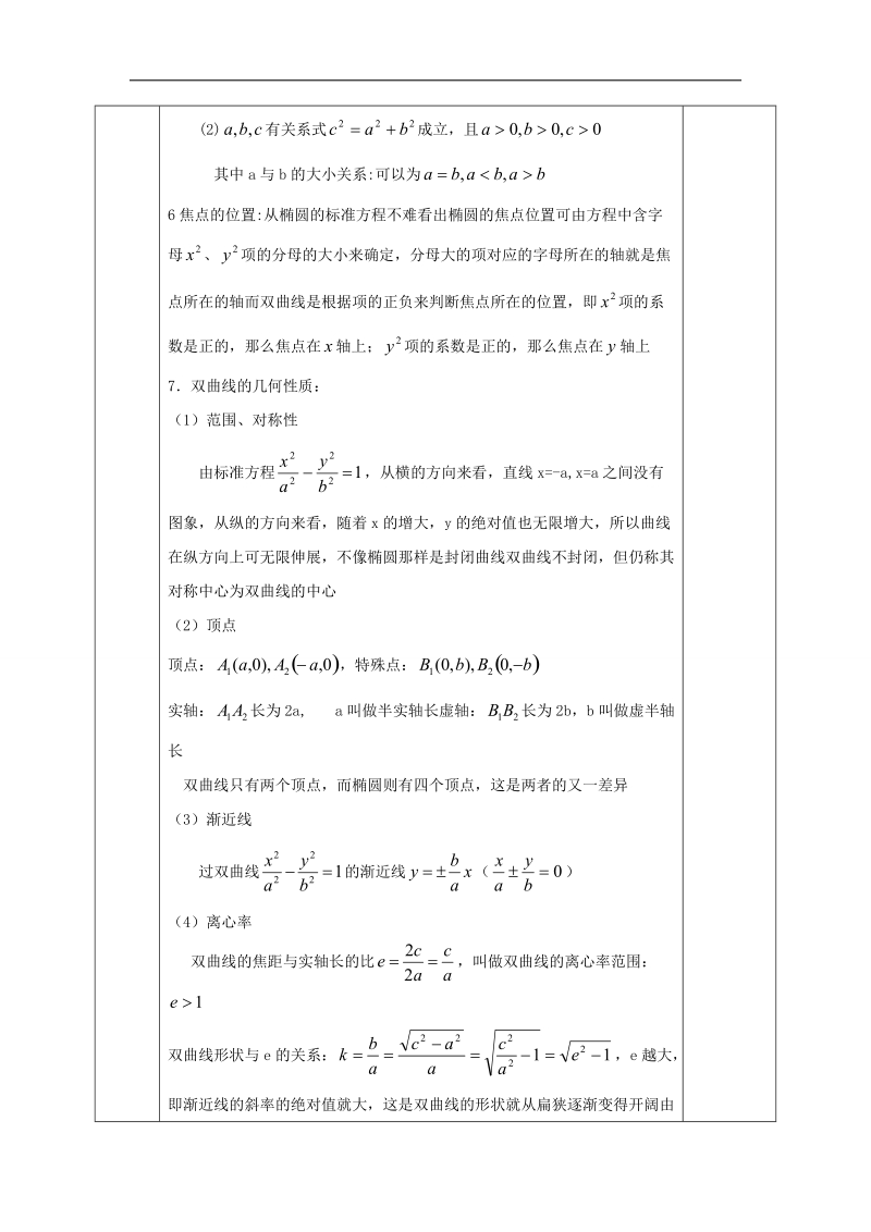 安徽省2017年人教版高中数学选修1-1教案：2圆锥曲线小结与复习.doc_第3页