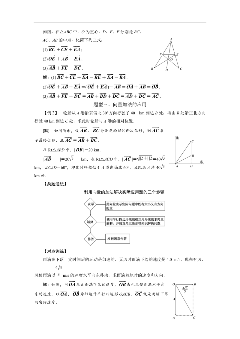 【精品教案推荐】高中数学必修4平面向量常考题型：向量加法运算及其几何意义案.doc_第3页