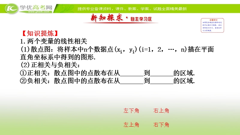 2017年秋人教版高中数学必修三课件：2.3.1 变量之间的相关关系 2.3.2+两个变量的线性相关+新知探求.ppt_第2页