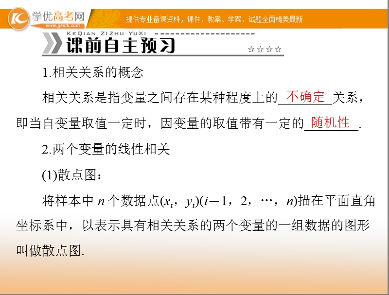 【随堂优化训练】高中数学（人教a版）必修3配套课件：2.3 变量间的相关关系 .ppt_第3页