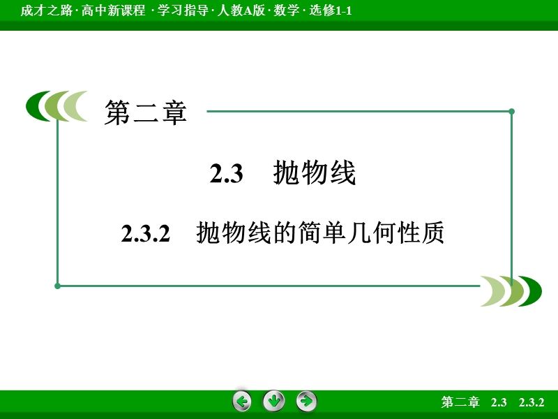 【成才之路】高中数学人教a版选修1-1）课件：2.3.2　抛物线的简单几何性质.ppt_第3页