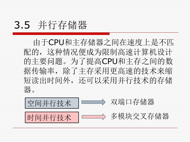 第三章-存储系统(4)-并行存储器和多模块交叉(1).ppt_第1页