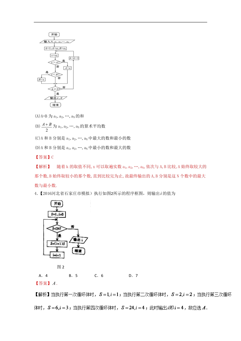 【推荐】高一数学同步单元双基双测“ab”卷：专题01 算法初步（b卷）（新人教版a版必修3）.doc_第2页