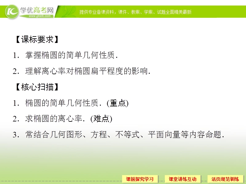 高中数学新课标人教a版选修1-1《2.1.2椭圆的简单几何性质》课件.ppt_第2页