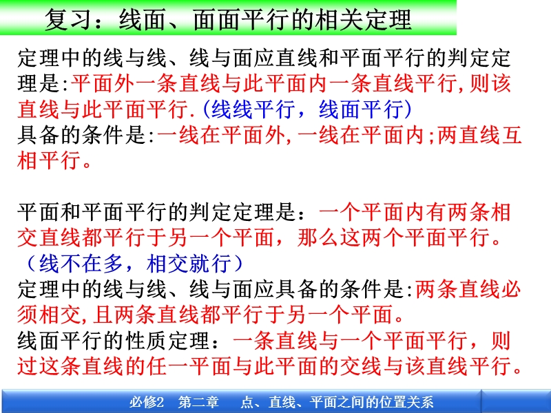 广东省人教a版数学课件 必修二 2.2.4 平面与平面平行的性质定理.ppt_第2页