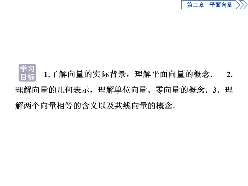 【优化课堂】2016秋数学人教a版必修4课件：2.1 平面向量的实际背景及基本概念.ppt_第3页